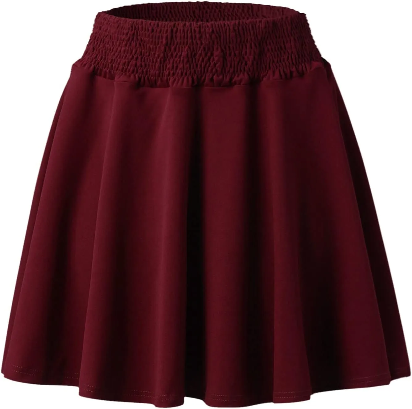 Womens Classic Elegant Pleated Skirt Casual Solid Color Mini Skirt High Waist Skater Skirt