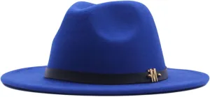 Womens Classic Wide Floppy Panama Hat Belt Buckle Wool Fedora Hat Wide Brim Outdoor UV Protection Hat Travel Sun Hats