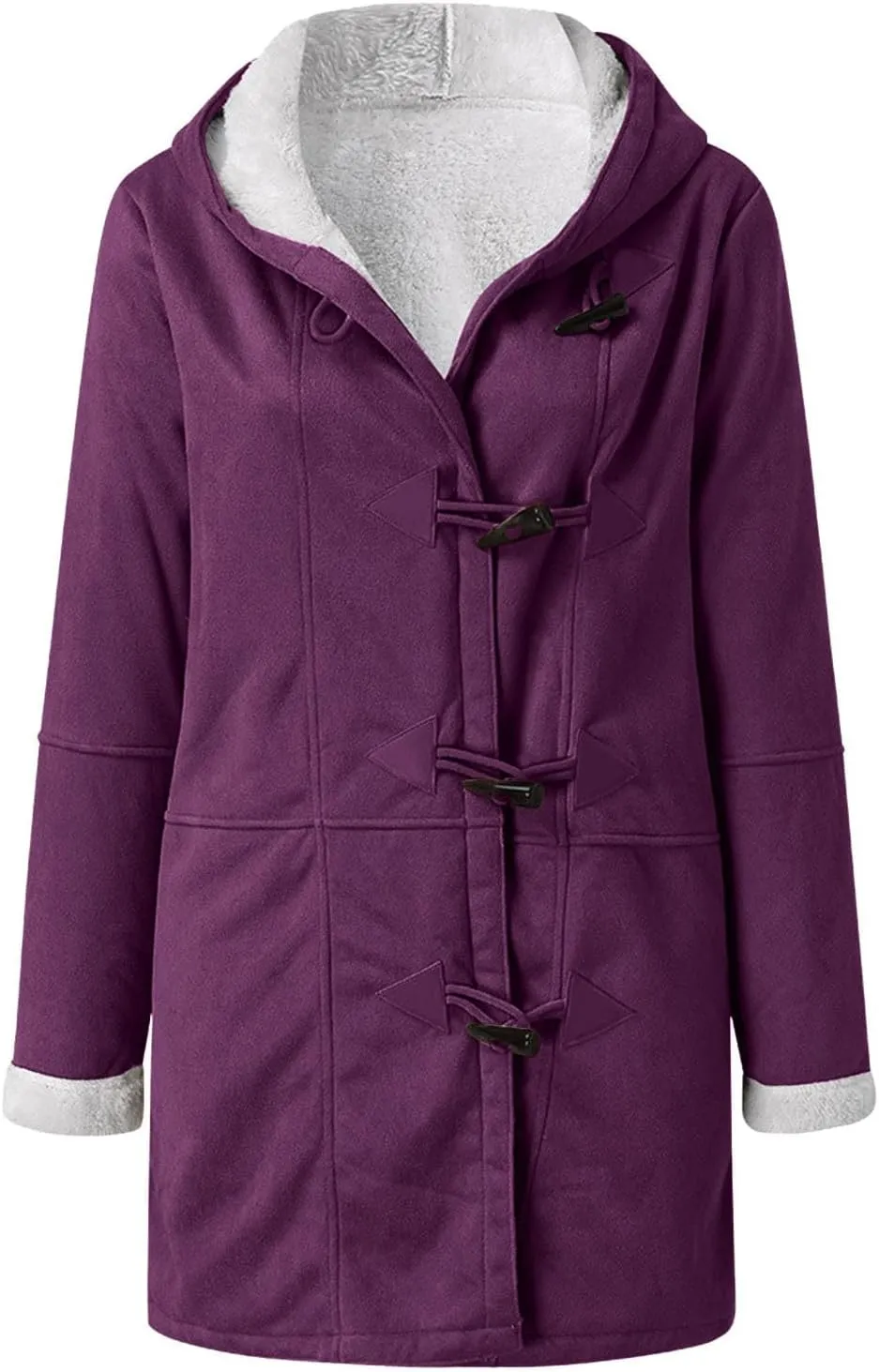 Womens Coats Plus Size Winter 2024 Warm Sherpa Fleece Lined Distressed Jackets Hooded Parka Faux Suede Pea Coat Outerwear
