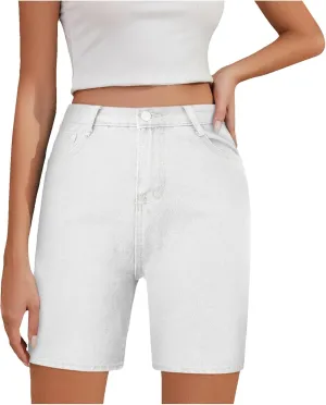 Womens Denim Shorts High Waisted Stretch High Waisted Lounge Classic Casual Jean Shorts Denim Trousers with Pockets