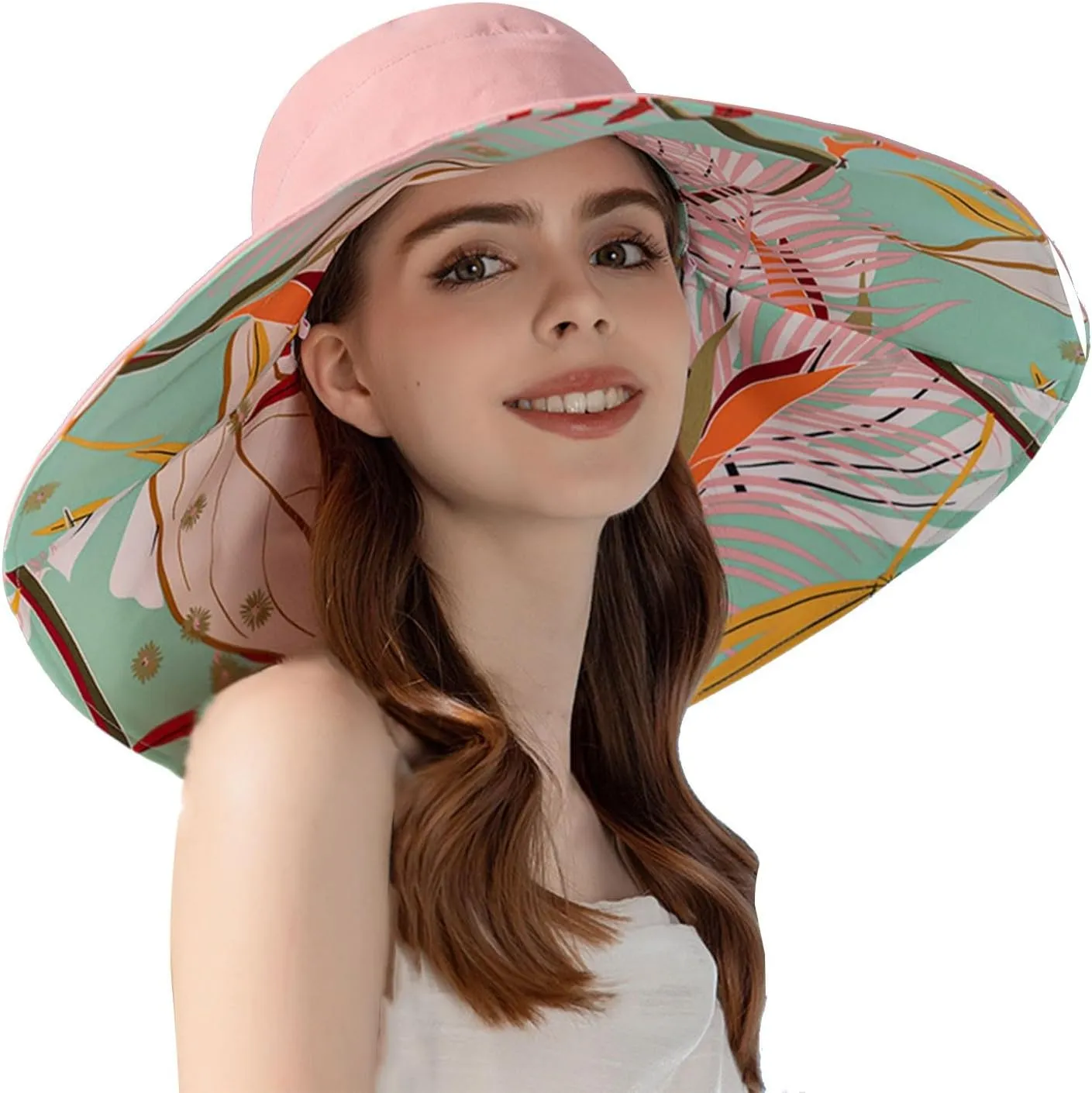 Women's Double Visor Hat with Extra Brim Sun Hat Sun Hat and Fisherman Hat Wide Hat