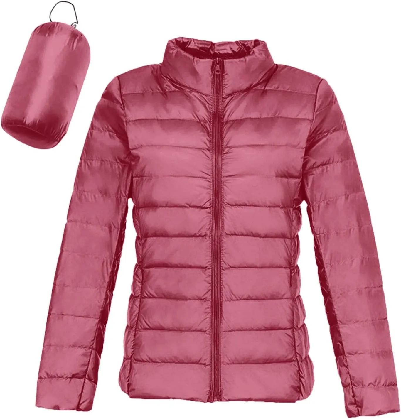 Women's Down Jackets & Parkas Warm Packable Lightweight Winter Quilted Jacket Stand Collar Slim Fit Cropped Puffer Jackets