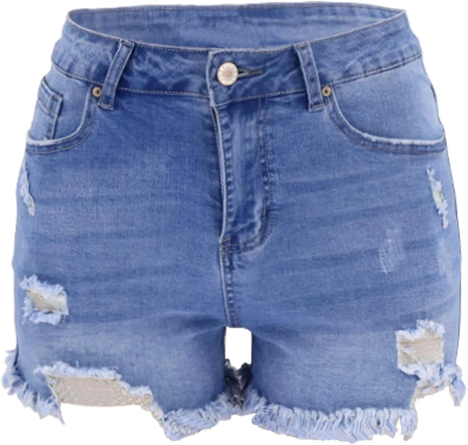 Womens High Waist Denim Jean Short Ripped Cut Off Stretchy Denim Hot Short Summer Jean Shorts