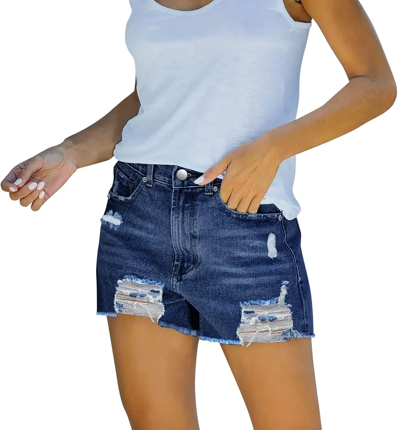 Womens Jean Shorts Denim Shorts Summer Baggy High Waisted Wide Leg Buttons Pleated Casual Jean Shorts 2025 Fashion Pants