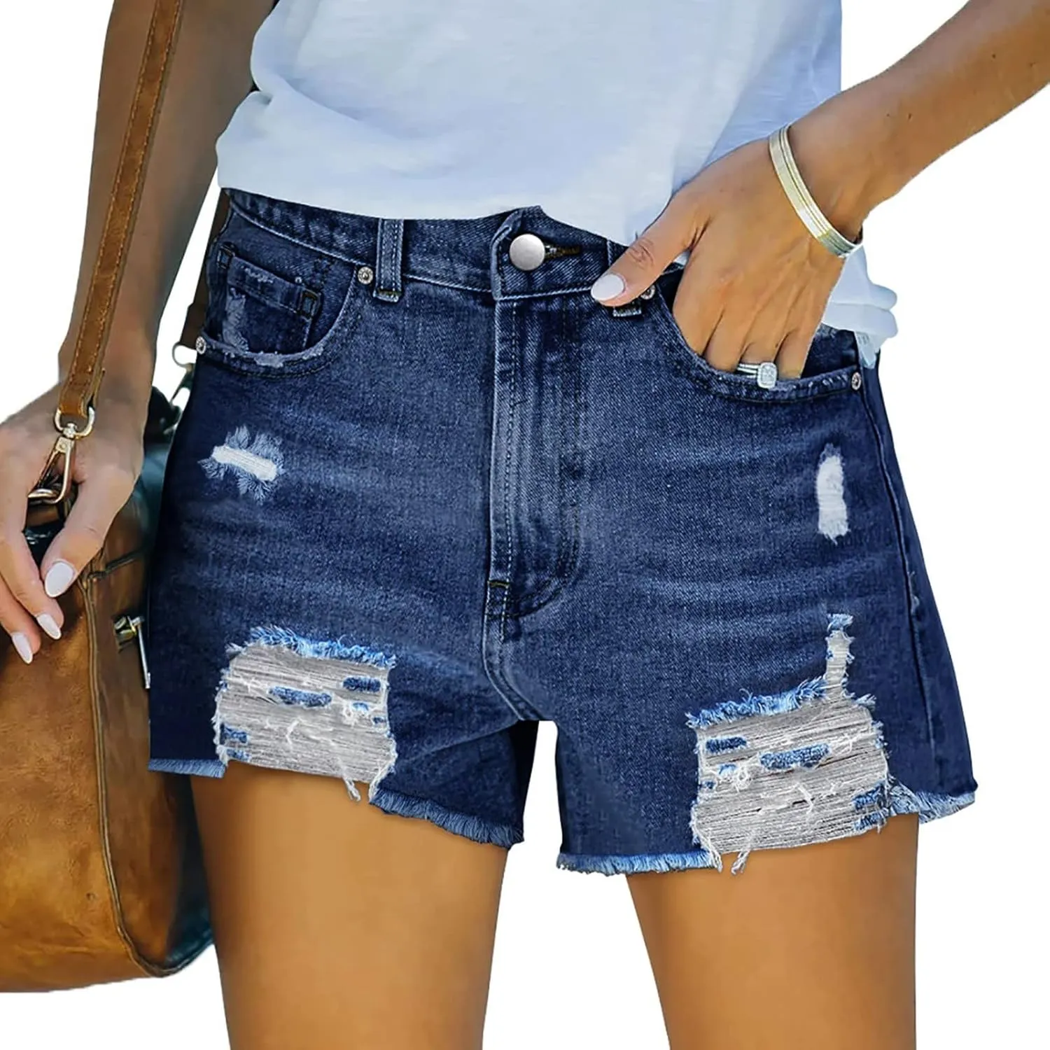Womens Jean Shorts Denim Shorts Summer Baggy High Waisted Wide Leg Buttons Pleated Casual Jean Shorts 2025 Fashion Pants