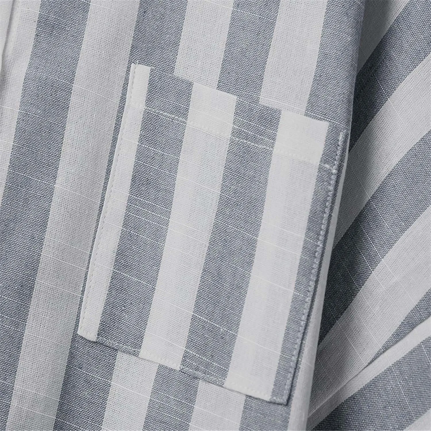 Womens Linen Short Sleeve Shirts Casual Collared Button Down T Shirts Casual Fashion Striped Print Summer Blouse Tops
