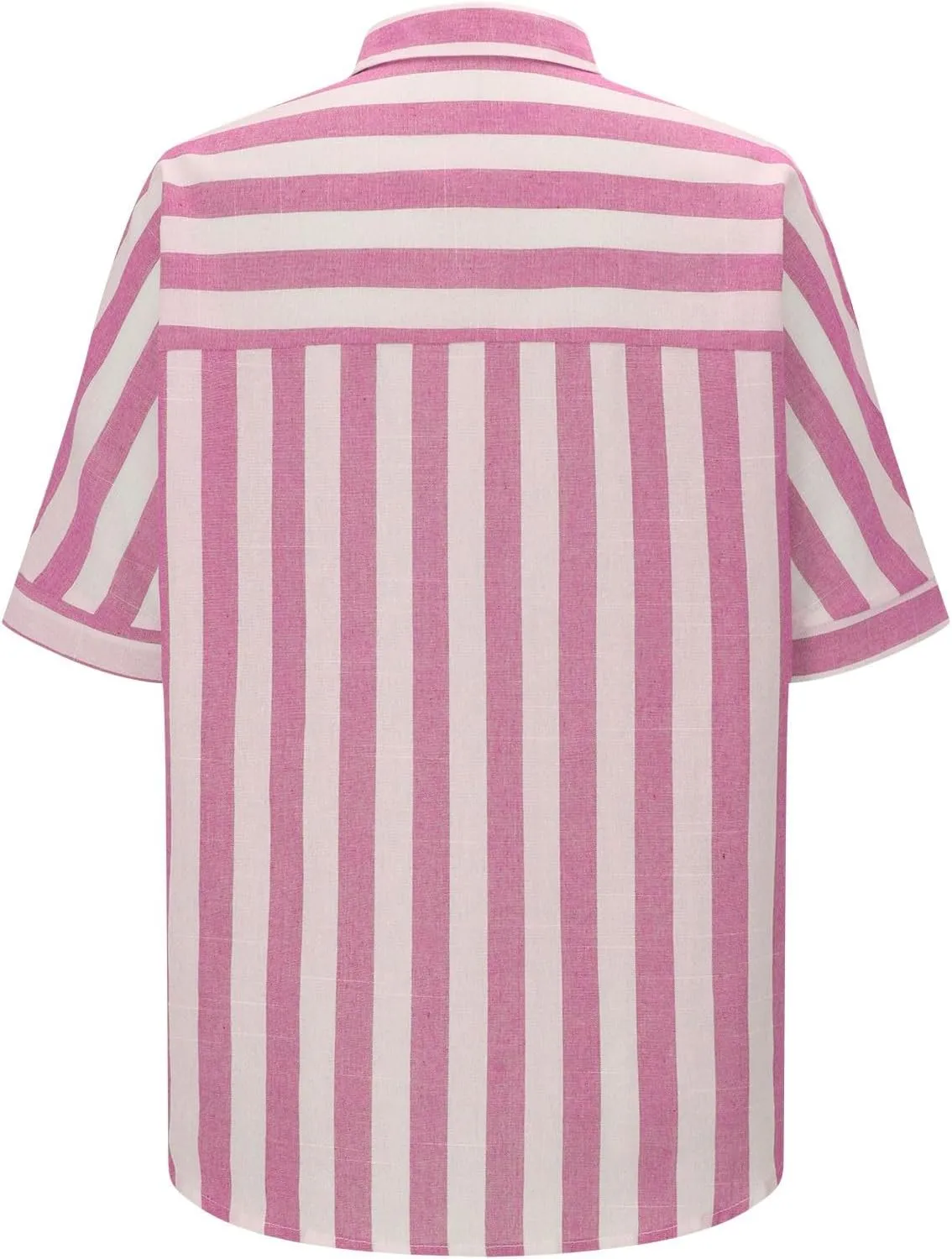 Womens Linen Short Sleeve Shirts Casual Collared Button Down T Shirts Casual Fashion Striped Print Summer Blouse Tops