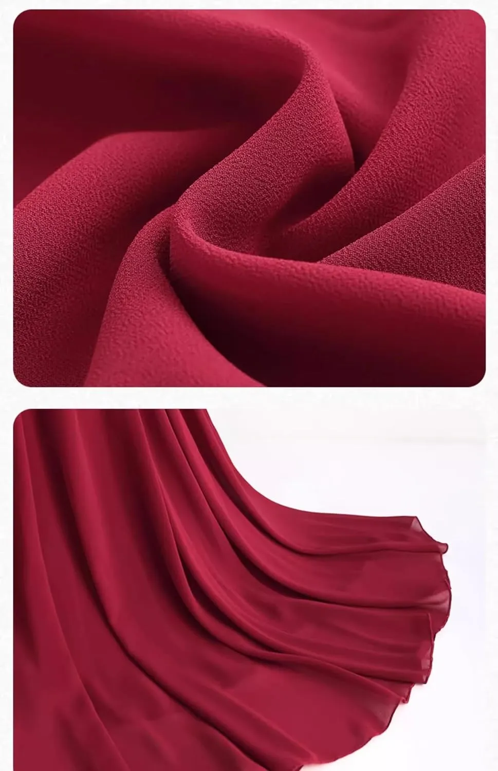 Women's Long Skirt Summer Chiffon Mid-Length High-Waist A Line Skirts for Women