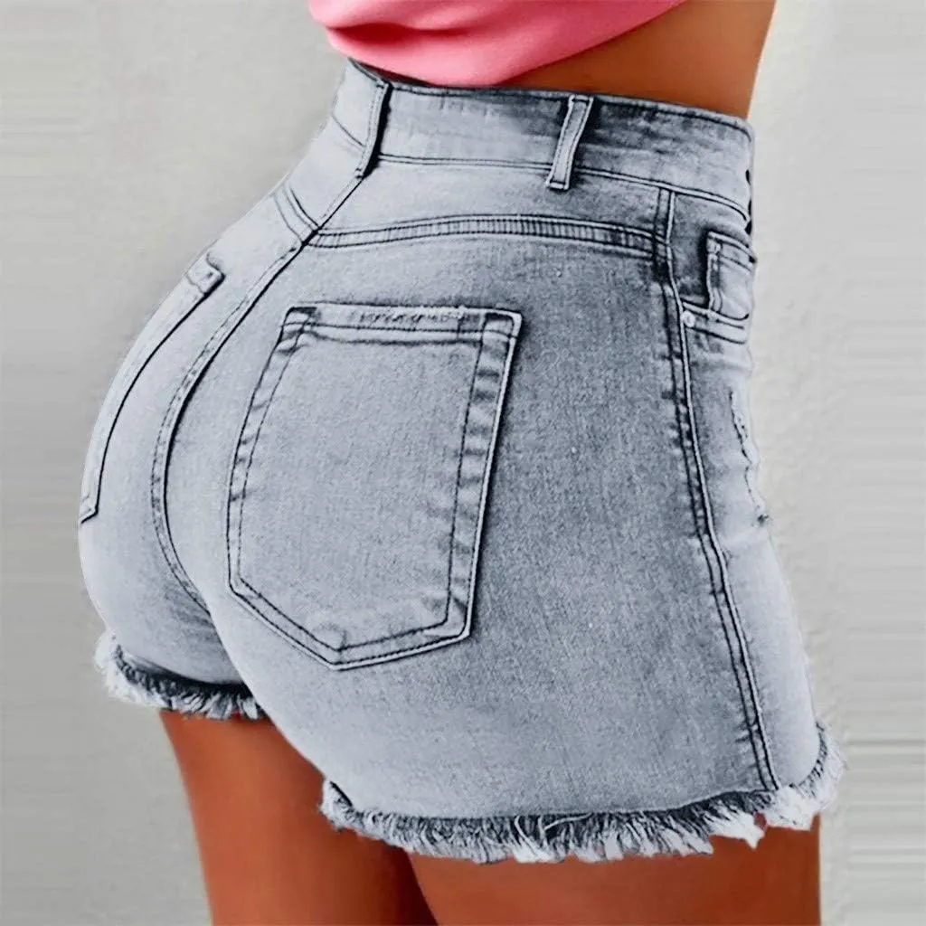 Womens Low Rise Jean Shorts Sexy Cute Ripped Booty Shorts Casual Summer Stretch Mini Shorts Low Waisted Denim Shorts