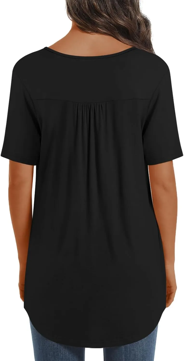 Womens Maternity Summer Casual T Shirts Loose Buttons Pregnancy Tunic Shirts for Leggings