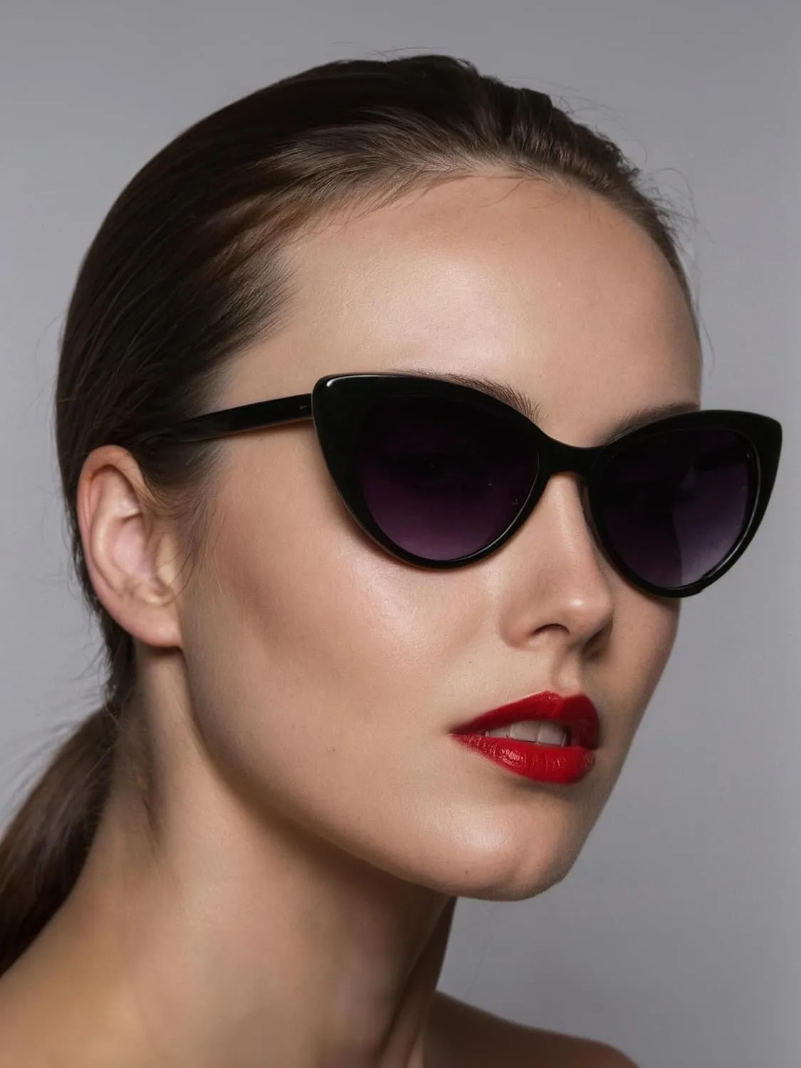 Women's Medium Size Classic Vintage Cat Eye Sunglasses