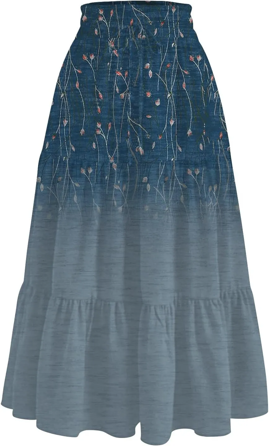 Women's Skirts Long High Waist Flowy Maxi Skirt A-Line Bohemian Style Summer