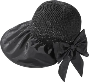 Womens Straw Wide Brim Sun Hats Outdoor Casual Bow Solid Colors Beach Hat Summer Travel Vacation Visor Hat
