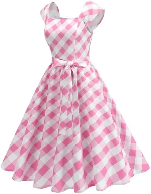 Women's Summer Casual Dress Dress Waist Bow Solid Color Cotton Vest Skirt Retro Elegant Casual Boho Floral