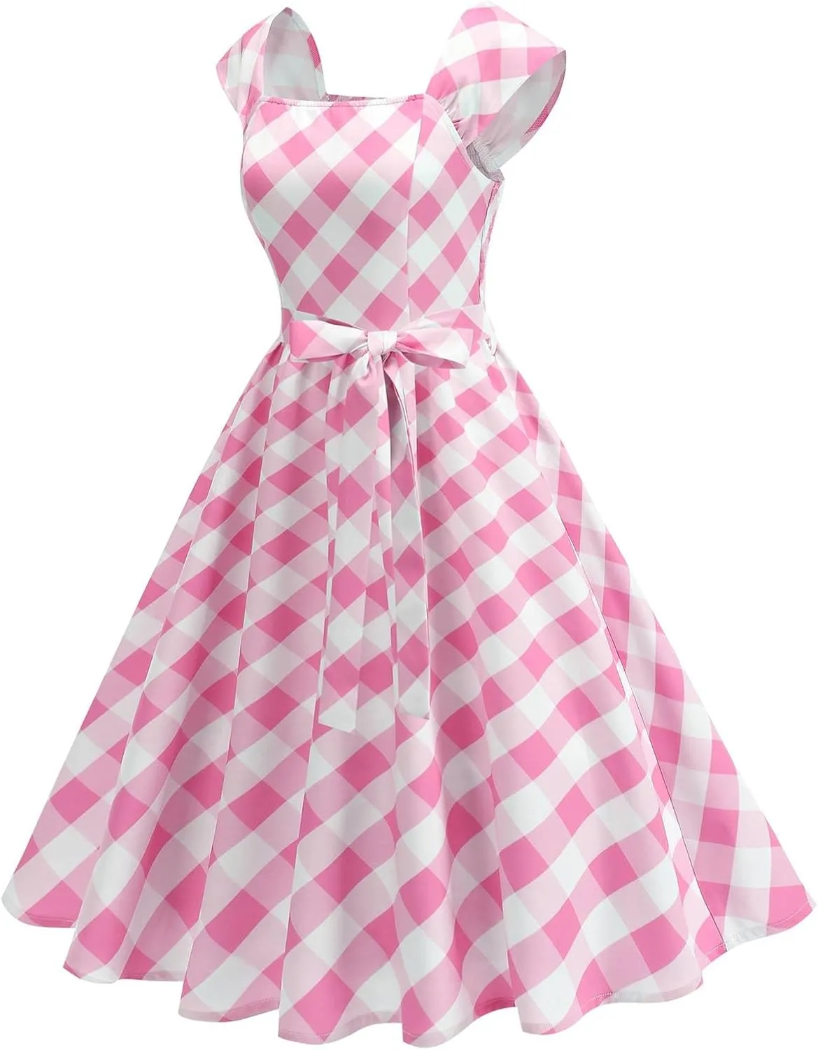 Women's Summer Casual Dress Dress Waist Bow Solid Color Cotton Vest Skirt Retro Elegant Casual Boho Floral