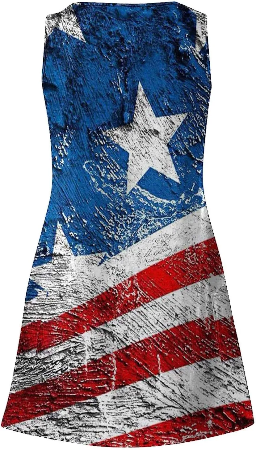 Womens Summer Dresses 2025 Women's Spring/Summer Flower Printed Casual Tank Top Pockets Beach Casual Dress 100