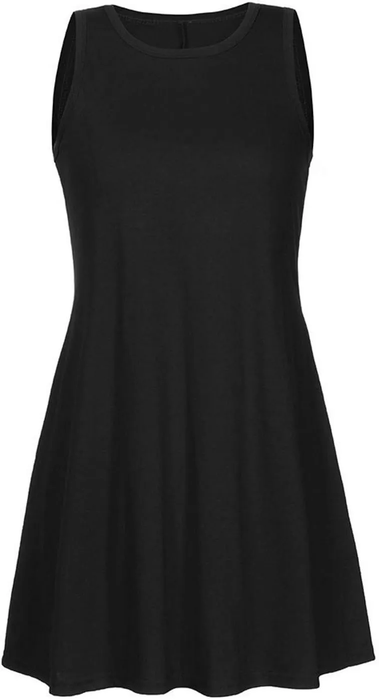 Womens Summer Dresses 2025 Women's Spring/Summer Flower Printed Casual Tank Top Pockets Beach Casual Dress 100