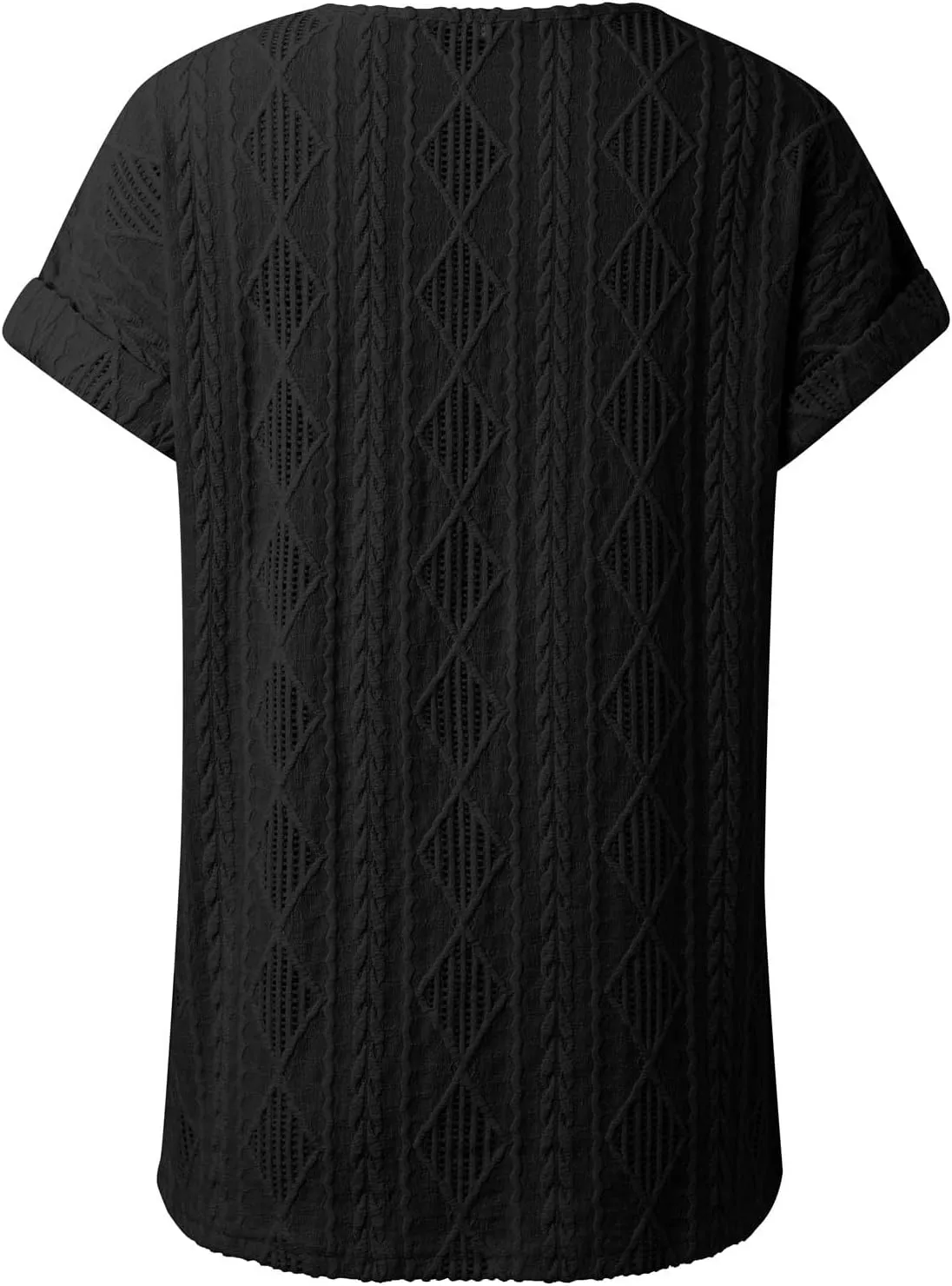 Women's Summer V-Neck Button Detail Loose Casual Tops T-Shirts for Women Blouse Tees Relaxed Comfort Daily Outfit