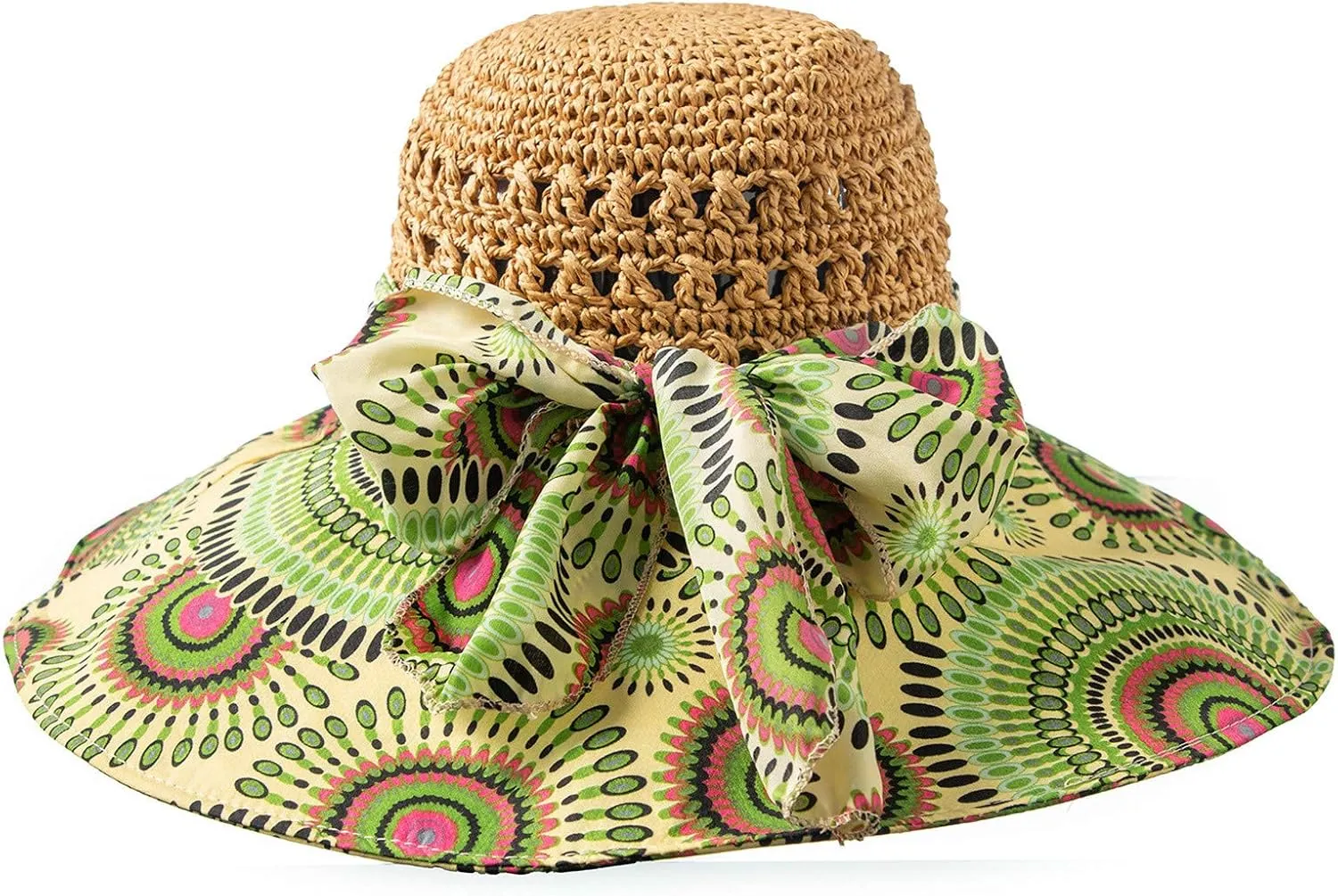 Women's Sun Visor Hats Womens Beach Sun Straw Hat Wide Brim Cap Foldable Packable Beach Hat for Summer Hats