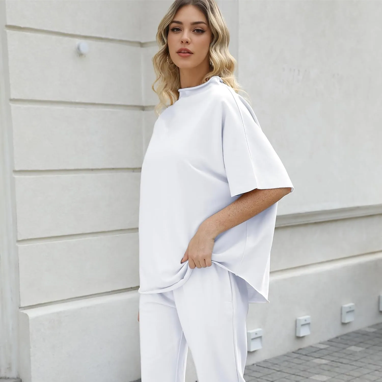 Womens Tops Batwing Sleeve Mock Neck T Shirts Oversized Tees Maternity Workout Casual Blouses Trendy Y2K Outfits