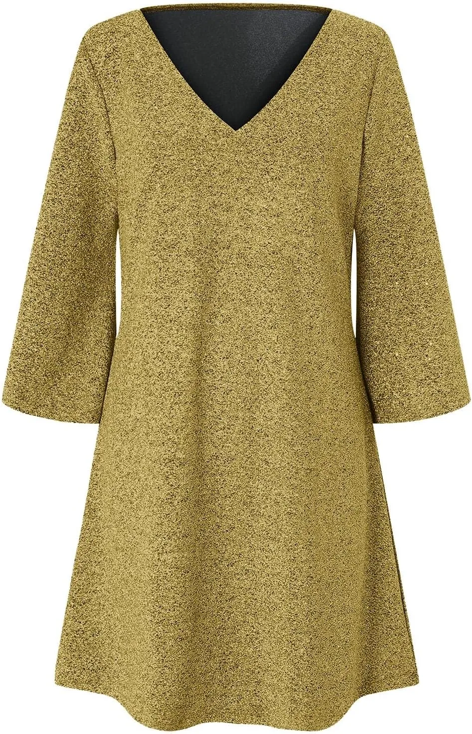 Womens Tunic Dress Long Sleeve V Neck Casual Loose Flowy Swing Shift Dresses Summer Casual Vacation Beach Sundress