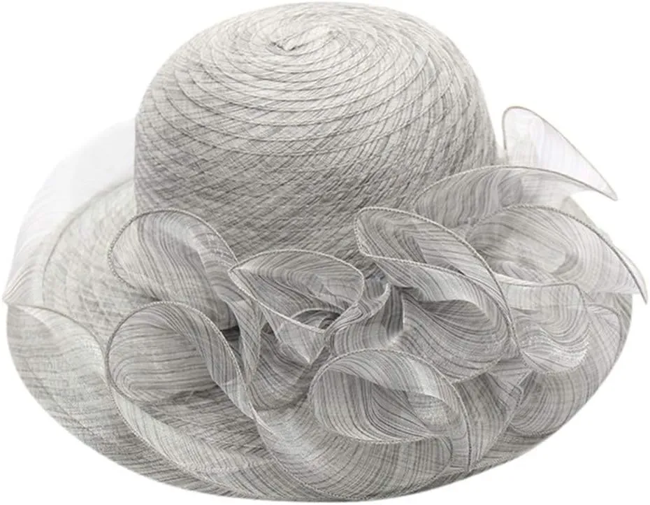 Womens Wide Brim Sun Beach Wedding Church Tea Party Hats Lady Church Party Bucket s Birthday Easter
