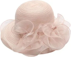 Womens Wide Brim Sun Beach Wedding Church Tea Party Hats Lady Church Party Bucket s Birthday Easter