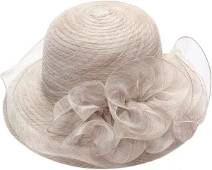 Womens Wide Brim Sun Beach Wedding Church Tea Party Hats Lady Church Party Bucket s Birthday Easter