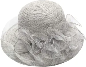 Womens Wide Brim Sun Beach Wedding Church Tea Party Hats Lady Church Party Bucket s Birthday Easter