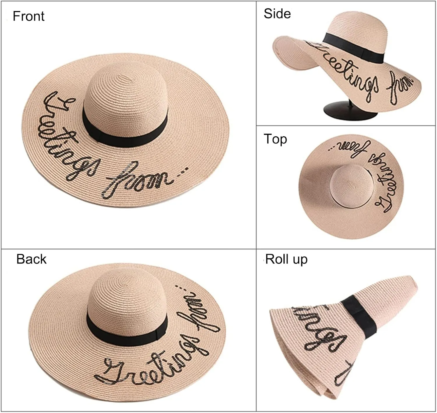 Womens Wide Brim Sun Hats Foldable Beach Bucket Hats Mesh Fishing Hat s Birthday Easter