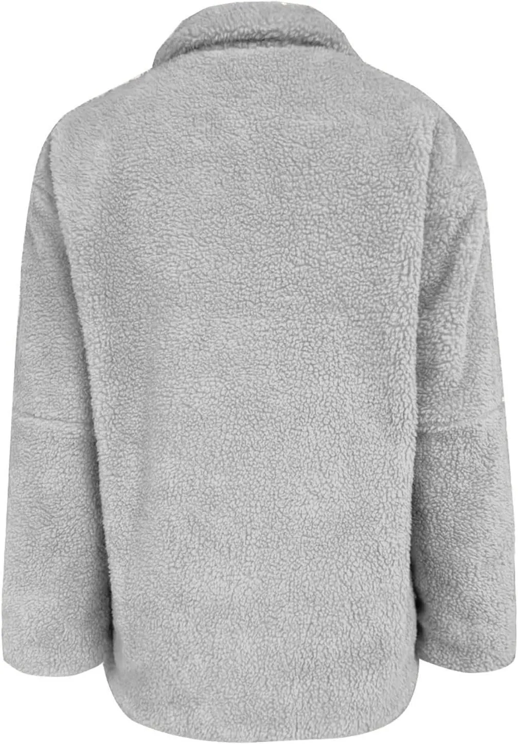 Womens Zip Up Fleece Jacket Winter Warm Coat Long Sleeve Fuzzy Jacket Faux Sherpa Jacket Casual Jacket with Pockets