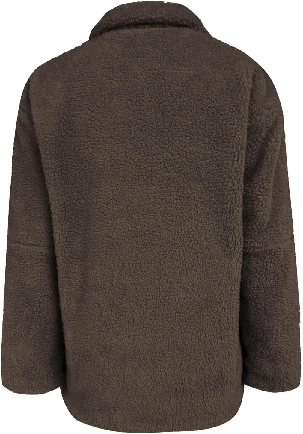 Womens Zip Up Fleece Jacket Winter Warm Coat Long Sleeve Fuzzy Jacket Faux Sherpa Jacket Casual Jacket with Pockets