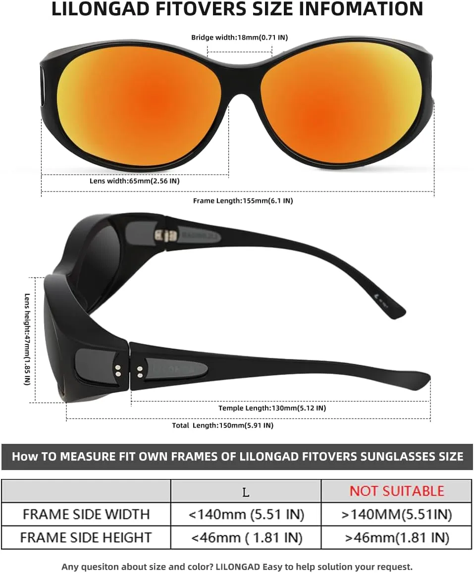 Wraparound Fitover Glasses Polarized Wear Over Sunglasses for Men Women UV400 Protection Sun Glasses Driving SP3844