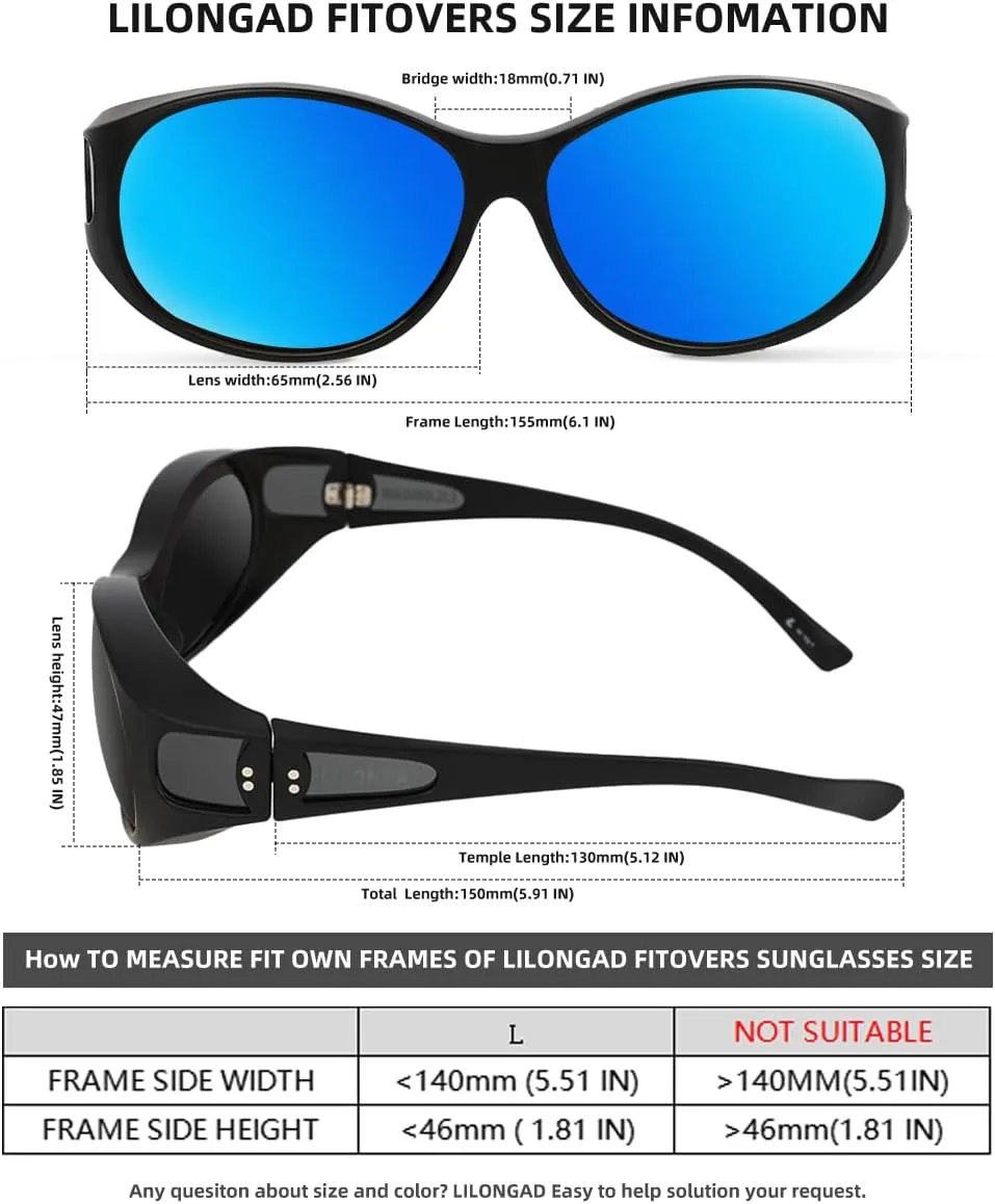 Wraparound Fitover Glasses Polarized Wear Over Sunglasses for Men Women UV400 Protection Sun Glasses Driving SP3844