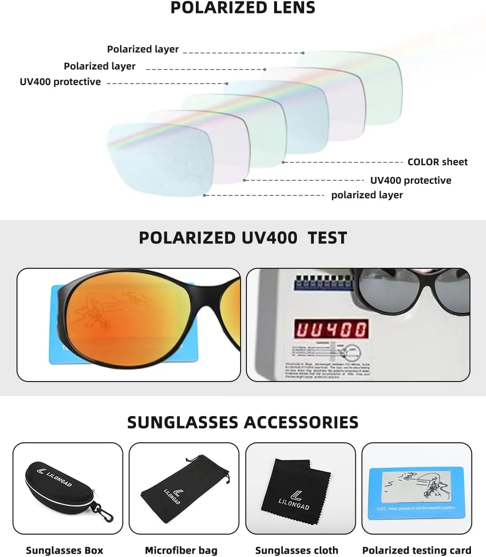 Wraparound Fitover Glasses Polarized Wear Over Sunglasses for Men Women UV400 Protection Sun Glasses Driving SP3844