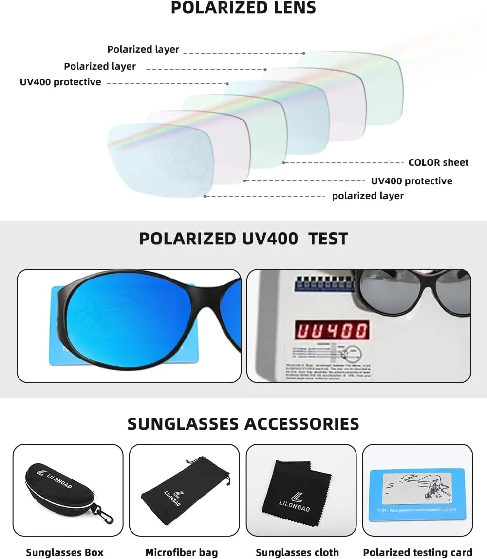 Wraparound Fitover Glasses Polarized Wear Over Sunglasses for Men Women UV400 Protection Sun Glasses Driving SP3844