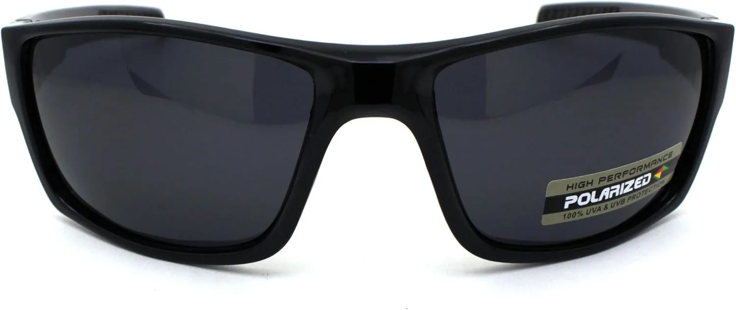Xloop Polarized Mens Classic Biker Style Rectangle Sport Plastic Sunglasses