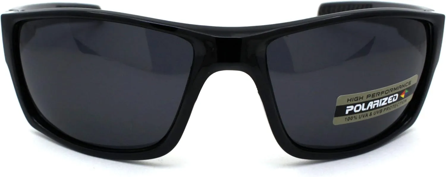 Xloop Polarized Mens Classic Biker Style Rectangle Sport Plastic Sunglasses