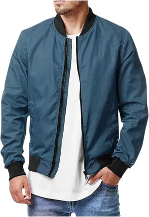 Ymosrh Fashion Jackets for Men Bomber Jacket Spring Fall Causal Softshell Windbreaker Coat Outerwear Mens Jackets