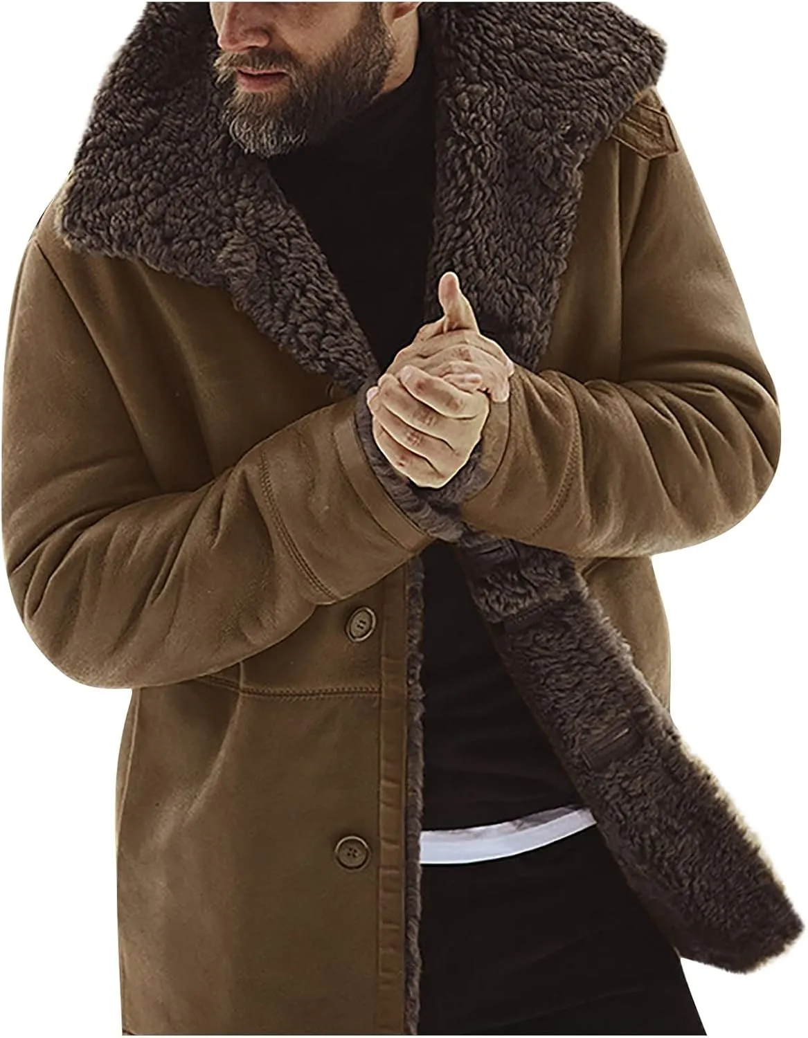 Ymosrh Men's Fleece Jacket Full Zip Lightweight Outdoor Hiking Jackets Winter Coats Casual Stylish, M-3XL