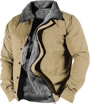 Ymosrh Men's Fleece Jackets Jackets Zip Up Winter Warm Outwear Trucker Jackets and Coats Windproof Jacket, S-5XL