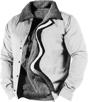 Ymosrh Men's Fleece Jackets Jackets Zip Up Winter Warm Outwear Trucker Jackets and Coats Windproof Jacket, S-5XL