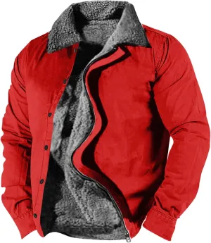 Ymosrh Men's Fleece Jackets Jackets Zip Up Winter Warm Outwear Trucker Jackets and Coats Windproof Jacket, S-5XL