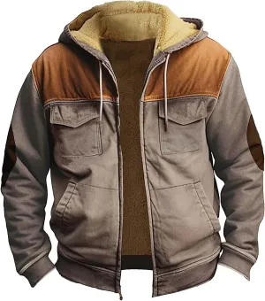 Ymosrh Men's Lightweight Jacket Full-Zip Fleece Jacket Hoodie Soft Winter Warm Outdoor Work Coats and Jackets, S-5XL