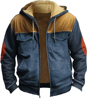 Ymosrh Men's Lightweight Jacket Full-Zip Fleece Jacket Hoodie Soft Winter Warm Outdoor Work Coats and Jackets, S-5XL