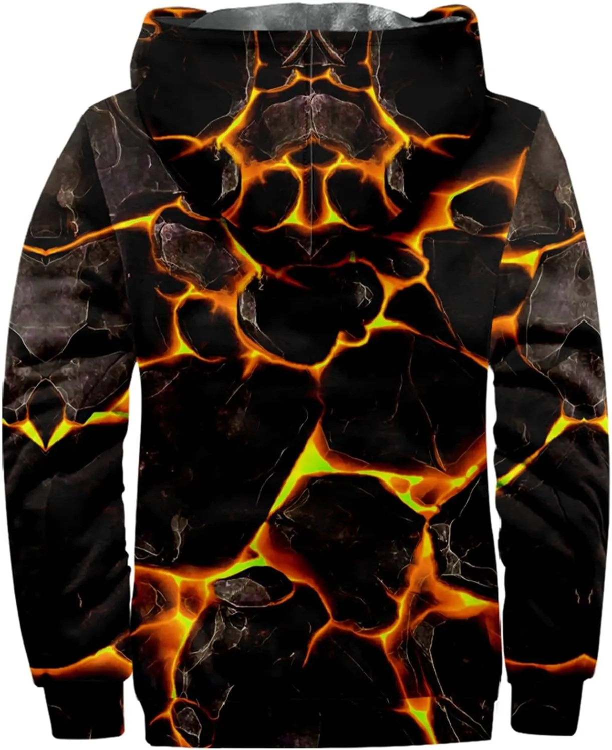 Ymosrh Men's Novelty Jacket Fleece Lined Sweatershirts Jackets Long Sleeve Printed Zip Up Winter Hoodie Coats Jacket