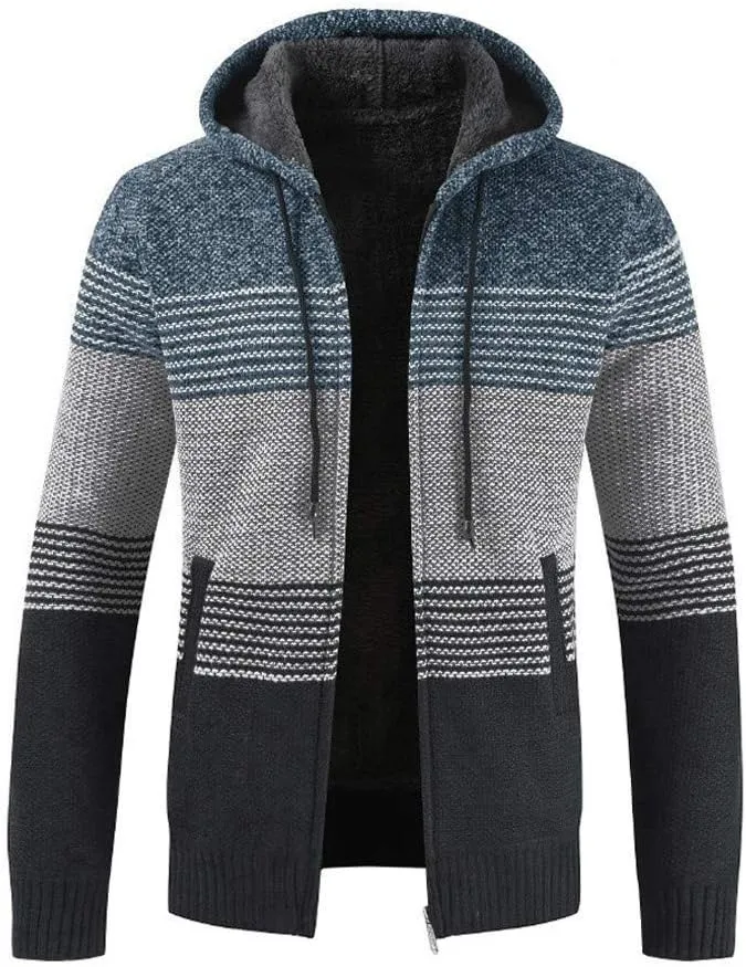 Ymosrh Men's Winter Coats Full Zip Hoodie Fleece Jacket Sweatshirt Sherpa Lined Work Coat Mens, L-3XL