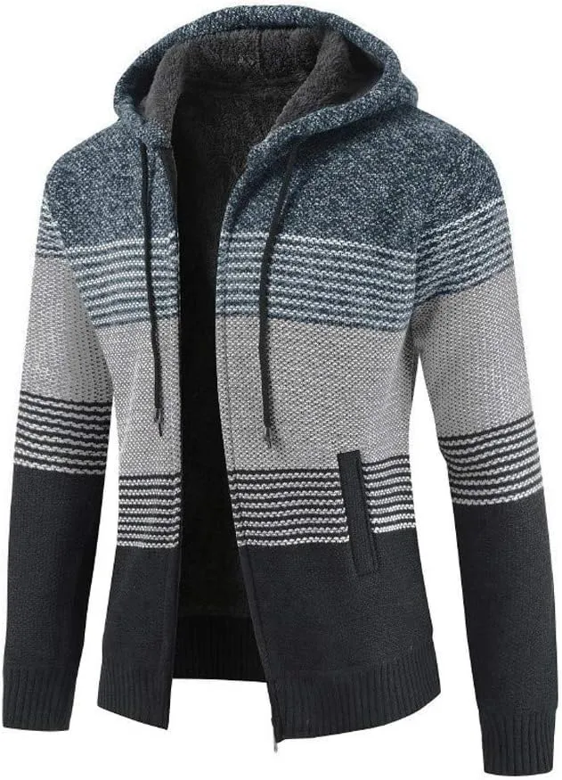Ymosrh Men's Winter Coats Full Zip Hoodie Fleece Jacket Sweatshirt Sherpa Lined Work Coat Mens, L-3XL