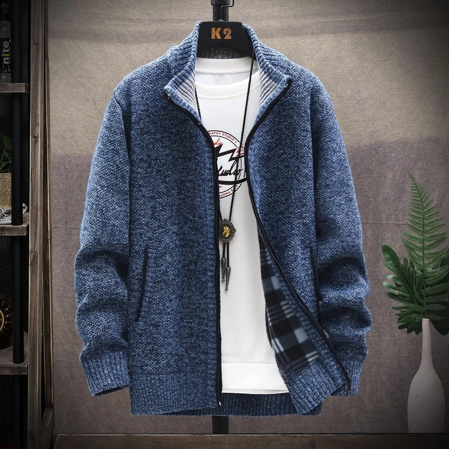 Ymosrh Winter Coats for Men Autumn and Men's Fashion Loose Cardigan Warm Lapel Hooded Jacket Sweater Mens Coats