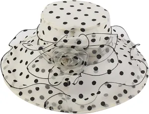 YOLAI Church Dress Hat for Women Black Fascinators Bridal Tea Party Wedding Hat Wide Brim